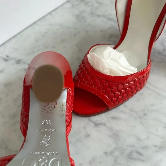 D&G Red Open-Toe Heels - Picture 4 of 6